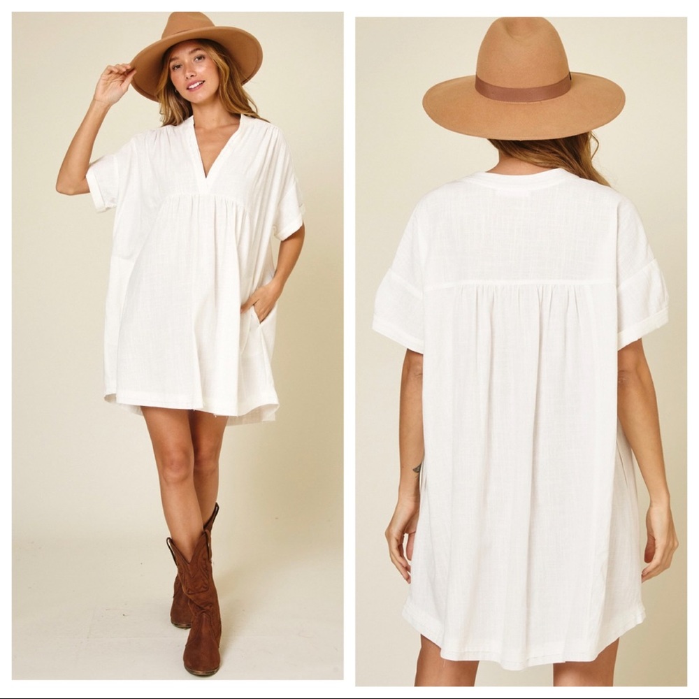 Perfect 100% Cotton Gauze Shirt Dress - Picture 2 of 3